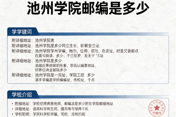 池州学院邮编是多少 附详细地址和学校介绍