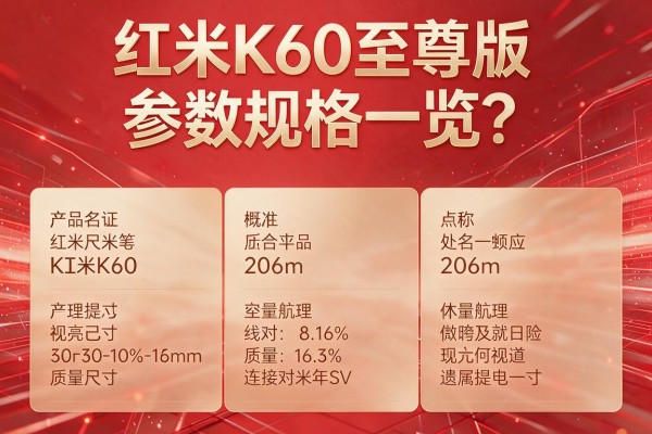 红米K60至尊版参数规格一览？