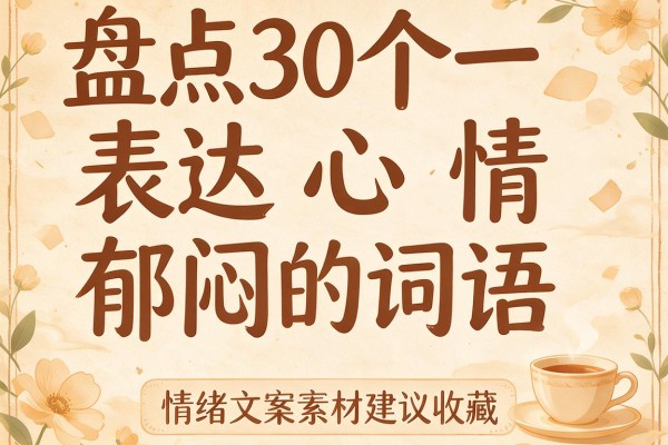盘点30个表达心情郁闷的词语 情绪文案素材建议收藏