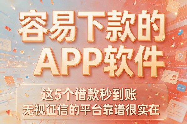 容易下款的APP软件,这5个借款秒到账无视征信的平台靠谱很实在