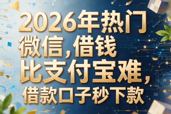 2026年热门微信借钱比支付宝难，借款口子秒下款