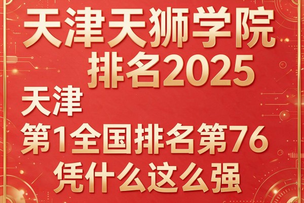 天津天狮学院排名2025 天津排名第1全国排名第76凭什么这么强