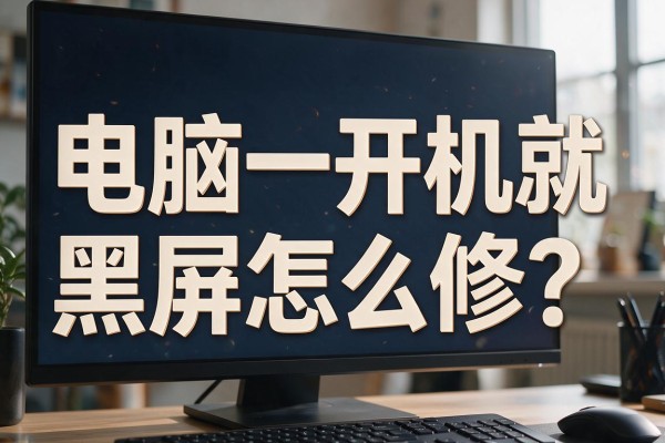 电脑一开机就黑屏怎么修?