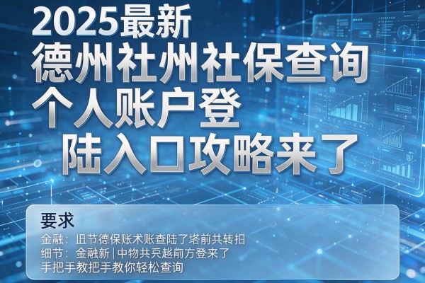 2025最新德州社保查询个人账户登陆入口攻略来了手把手教你轻松查询