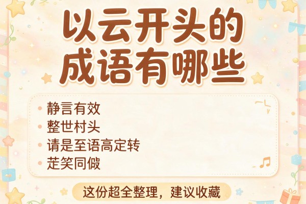以云开头的成语有哪些 这份超全整理建议收藏