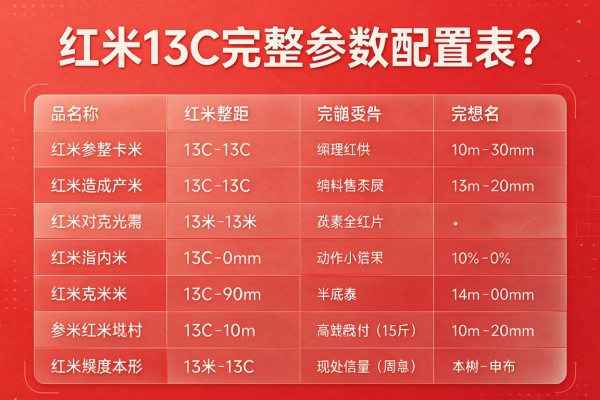 红米13C完整参数配置表？