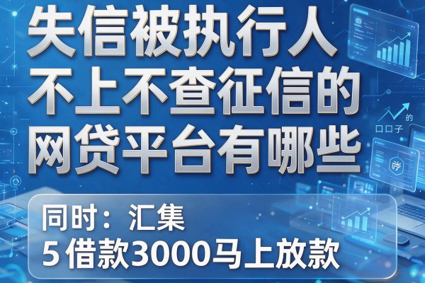 失信被执行人不上不查征信的网贷平台有哪些,同时汇集5个借款3000马上放款的口子