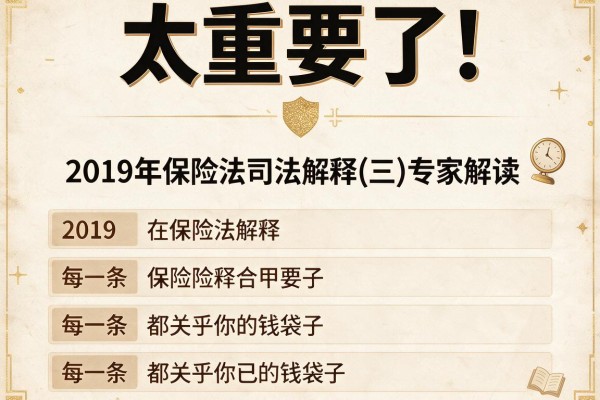 太重要了！2019年保险法司法解释(三)专家解读，每一条都关乎你的钱袋子