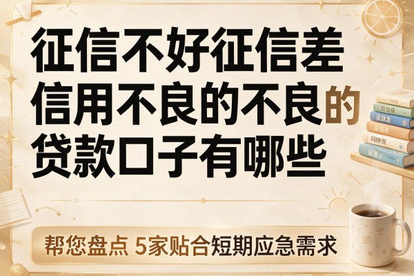 征信不好征信差信用不良的贷款口子有哪些,帮您盘点5家贴合短期应急需求的网贷平台