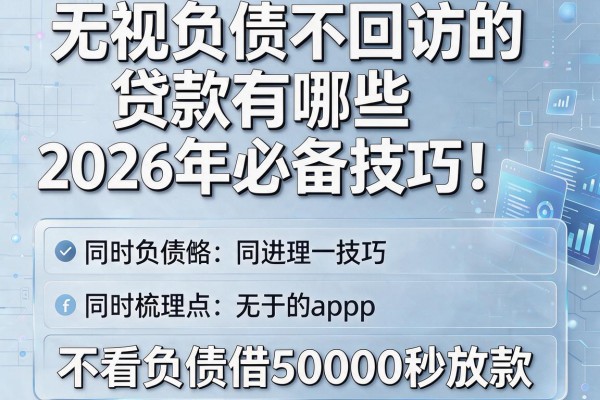 无视负债不回访的贷款有哪些2026年必备技巧！同时梳理五个不看负债借50000秒放款的app