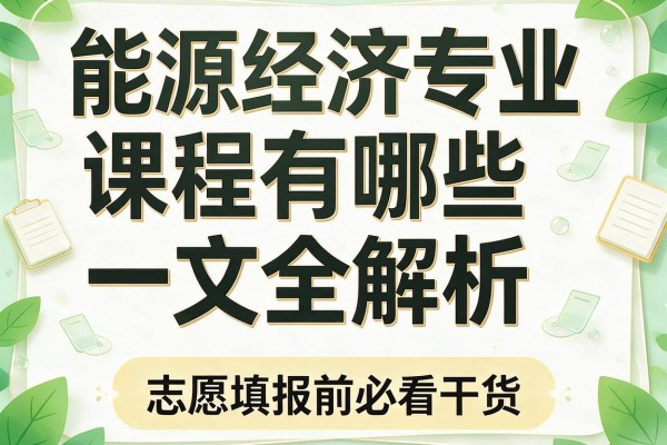 能源经济专业课程有哪些一文全解析志愿填报前必看干货