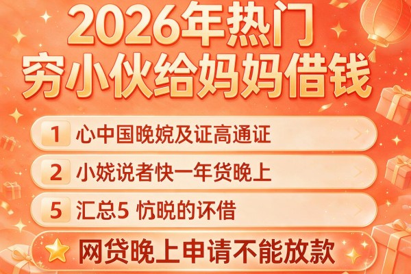 2026年热门穷小伙给妈妈借钱,汇总5个网贷晚上申请不能放款