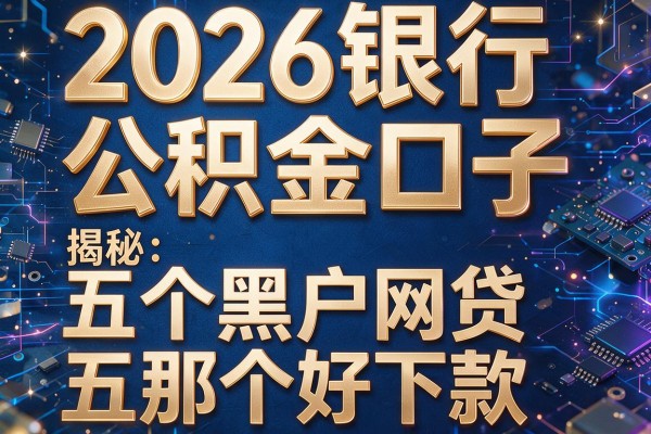2026银行公积金口子，揭秘五个黑户网贷那个好下款