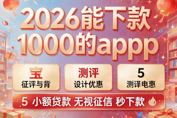 2026能下款1000的app，测评5个小额贷款无视征信秒下款
