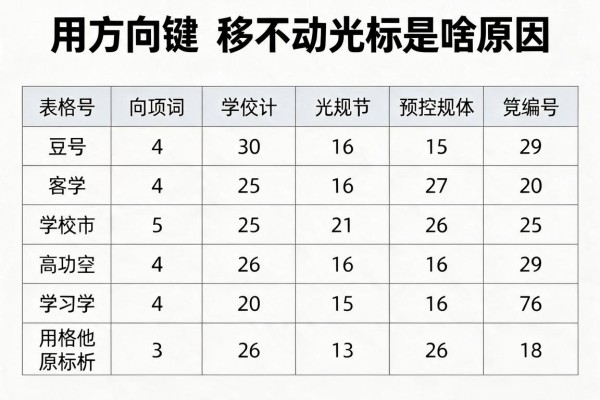 表格用方向键移不动光标是啥原因