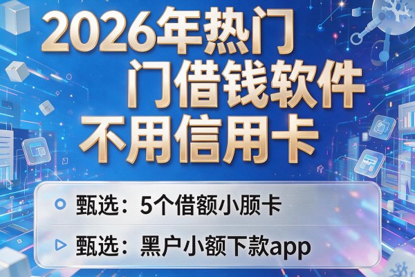 2026年热门借钱软件不用信用卡,甄选5个黑户小额下款app