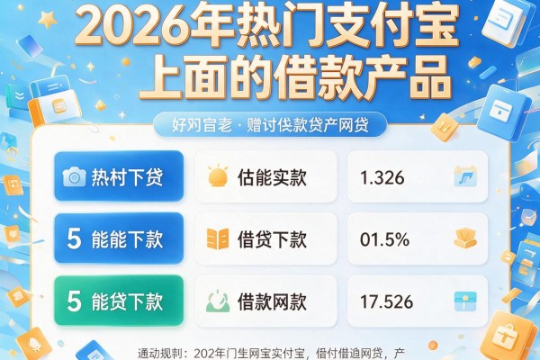 2026年热门支付宝上面的借款产品,对比5个能下款的网贷