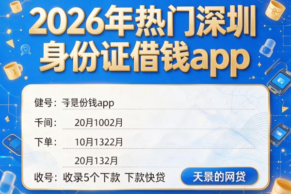 2026年热门深圳身份证借钱app,收录5个下款快的网贷