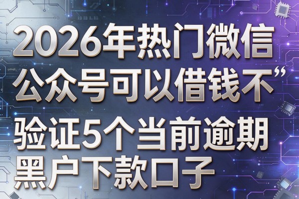 2026年热门微信公众号可以借钱不,验证5个当前逾期黑户下款口子