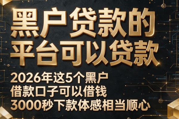 黑户贷款的平台可以贷款,2026年这5个黑户借款口子可以借钱3000秒下款体感相当顺心