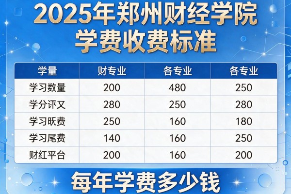 2025年郑州财经学院学费收费标准 各专业每年学费多少钱