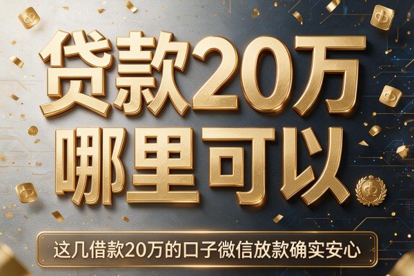 贷款20万哪里可以,这几家借款20万的口子微信放款确实安心