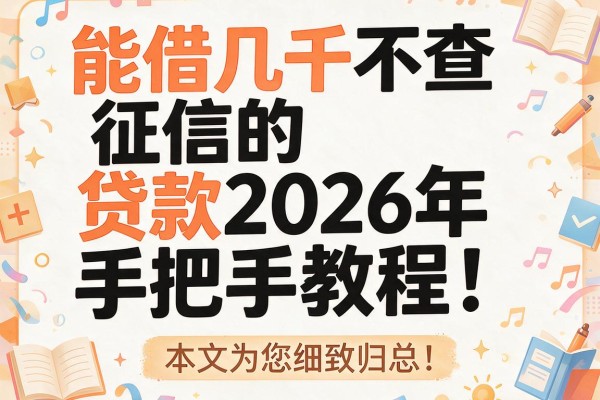 能借几千不查征信的贷款2026年手把手教程!本文为您细致归总!