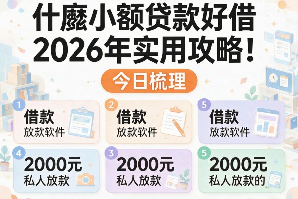 什麽小额贷款好借2026年实用攻略!今日梳理5个借款2000元私人放款的软件