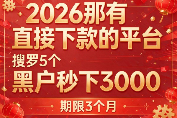 2026那有直接下款的平台,搜罗5个黑户秒下3000,期限3个月