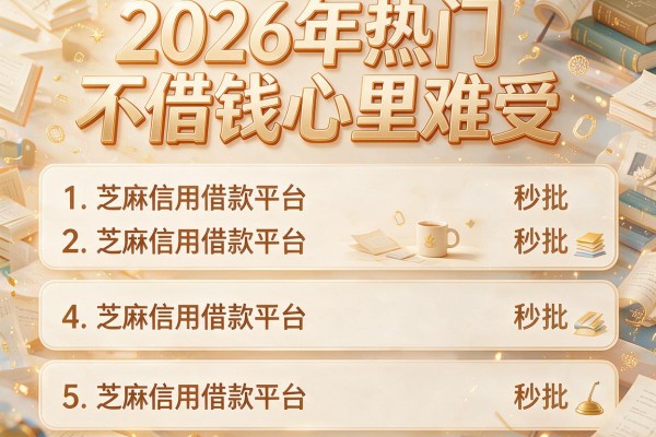 2026年热门不借钱心里难受,详细阐述5个芝麻信用借款平台秒批