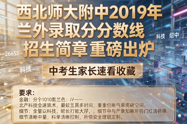 西北师大附中2019年兰外录取分数线招生简章重磅出炉 中考生家长速看收藏
