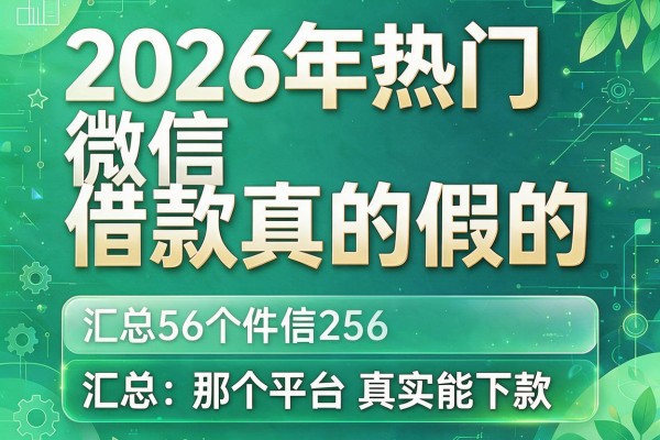 2026年热门微信借款真的假的,汇总5个那个平台真实能下款