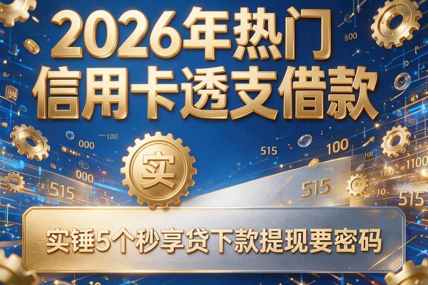 2026年热门信用卡透支借款，实锤5个秒享贷下款提现要密码