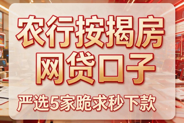 农行按揭房网贷口子，严选5家跪求秒下款的口子