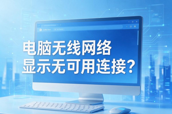 电脑无线网络显示无可用连接?
