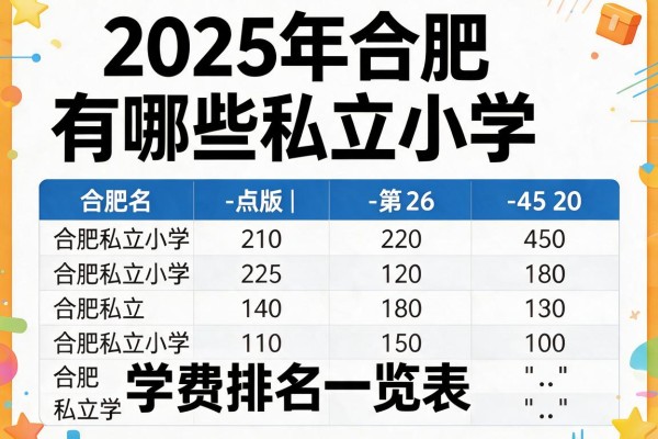 2025年合肥有哪些私立小学及合肥私立小学学费排名一览表
