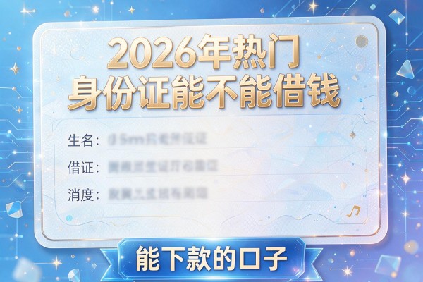 2026年热门身份证能不能借钱,能下款的口子