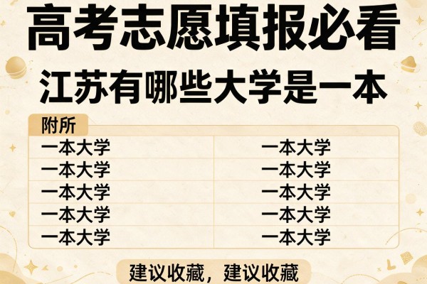 高考志愿填报必看 江苏有哪些大学是一本 附所有一本大学名单 建议收藏