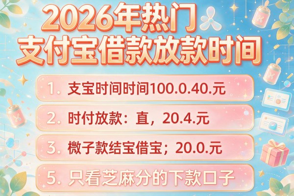 2026年热门支付宝借款放款时间,精选5个只看芝麻分的下款口子