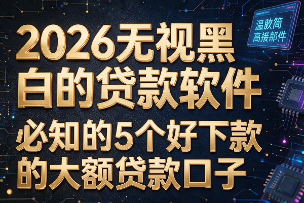 2026无视黑白的贷款软件,必知的5个好下款的大额贷款口子