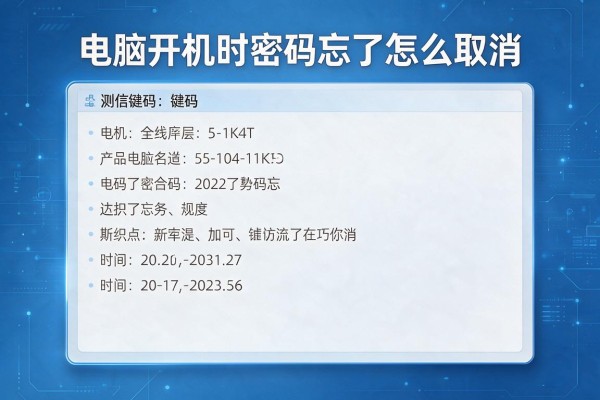 电脑开机时密码忘了怎么取消