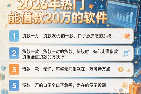 2026年热门能借款20万的软件，详细阐述5个贷款一万的口子急需