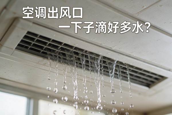 空调出风口一下子滴好多水？