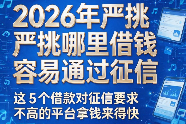 2026年严挑哪里借钱容易通过征信,这5个借款对征信要求不高的平台拿钱来得快