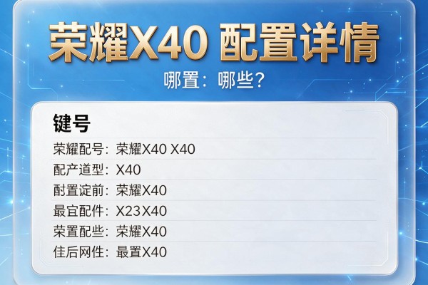 荣耀X40配置详情包括哪些?