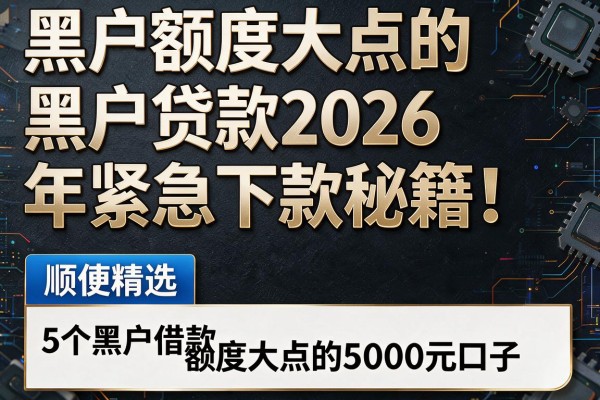 黑户额度大点的黑户贷款2026年紧急下款秘籍！顺便精选5个黑户借款额度大点的5000元口子