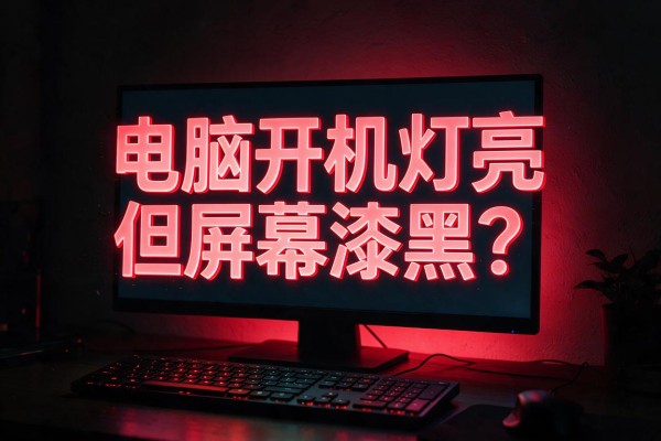 电脑开机灯亮但屏幕漆黑?