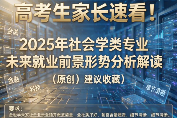 高考生家长速看!2025年社会学类专业未来就业前景形势分析解读(原创)建议收藏