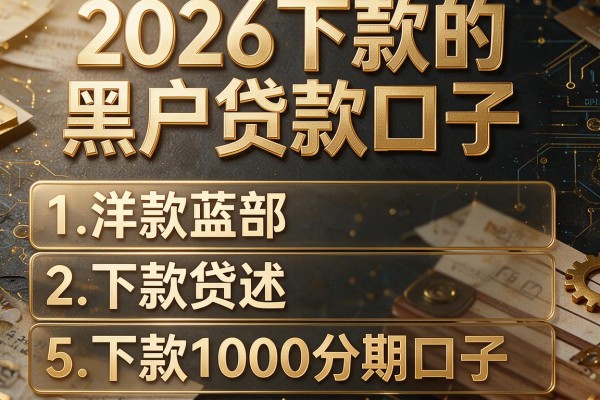 2026下款的黑户贷款口子,详细阐述5个下款1000分期口子