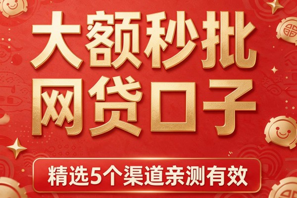 大额秒批网贷口子,精选5个渠道亲测有效